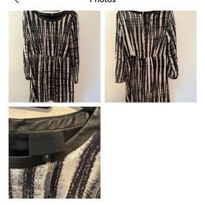 Long sleeve black and white dress